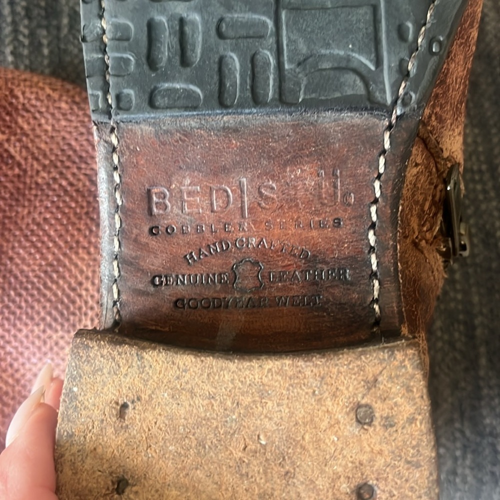 Gorgeous Bed Stu Newark distressed leather lease back healed boots size 8 - Picture 8 of 11